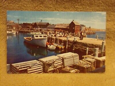 Vintage Postcard Bearskin Neck, T Wharf, Rockport, Cape Ann, Massachusetts
