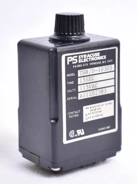 Syracuse Electronics 15 Second Time Delay Relay TNR/D-10305