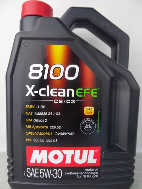 Motul 8100 X-Clean 5W30 EFE Motoröl 5W-30 BLW LL04 Öl Benzin Diesel 5Liter