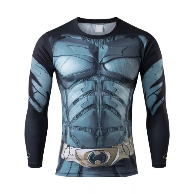 Mens Batman compression top gym superhero avengers marvel muscle gift present