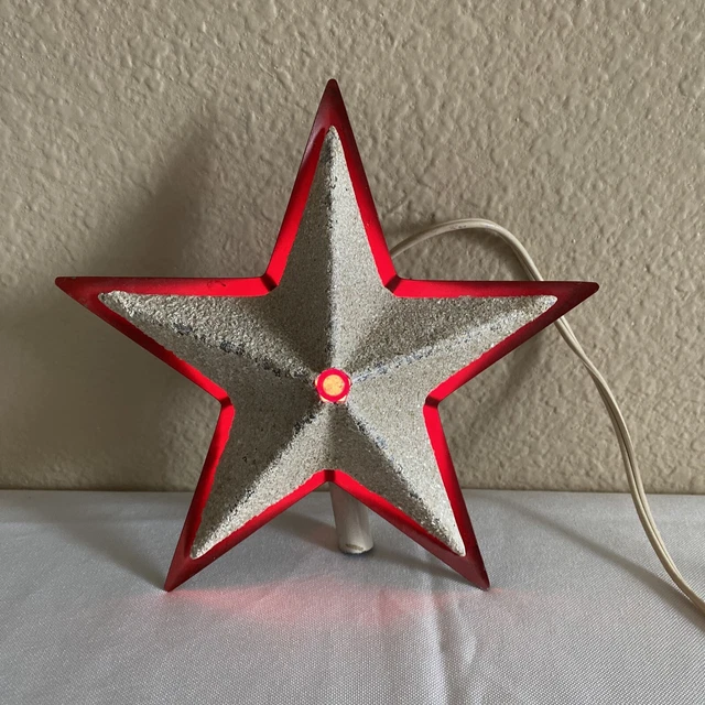 VINTAGE NOMA METAL Star Lighted Christmas Tree Topper Works Christmas
