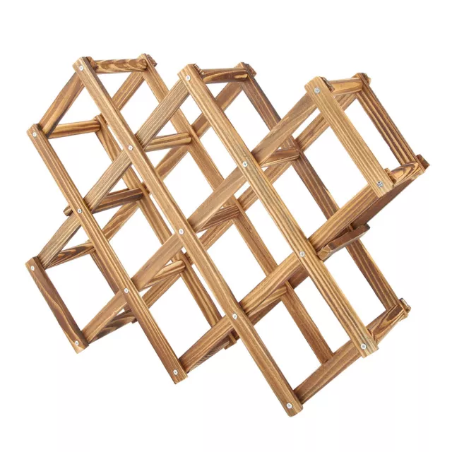 Foldable Wooden Wine Rack Organizer Display Shelf 10 Bottles