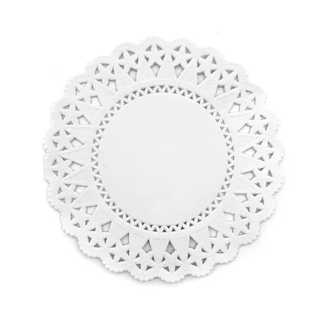 250 Pack 3.5 Inch Paper Doilies, White Lace Round 3
