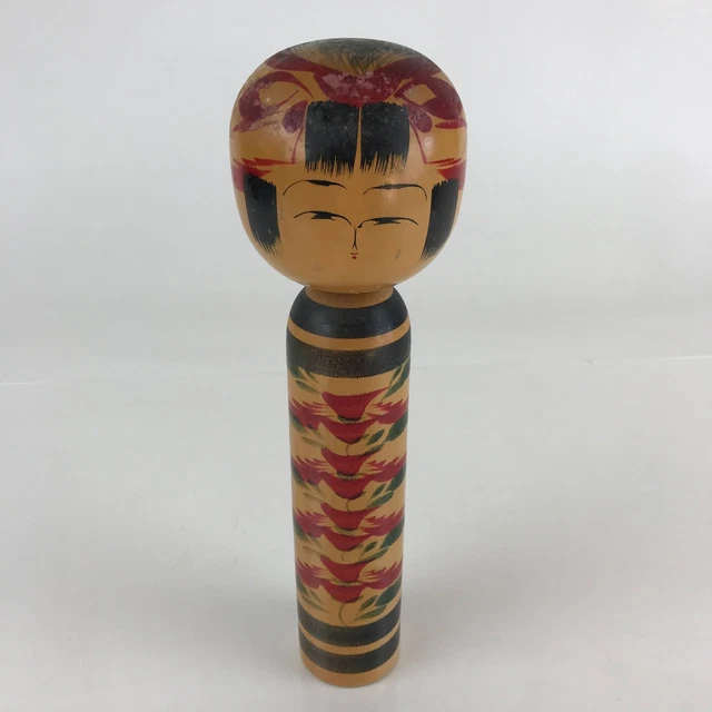 Japanese Wooden Kokeshi Doll Vtg Figurine Traditional Craft Toy KF599