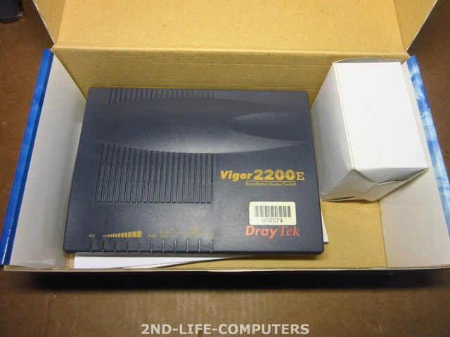 DRAYTEK VIGOR 2200E Broadband Router Switch - ORIG BOX - INCL PSU £46. ...