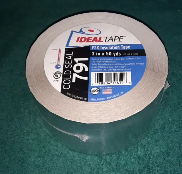 Idealtape FSK Cold Seal Insulation Tape 3" X 50yds Brand New