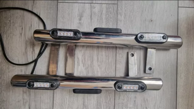 Volvo Fh4 Fh5 Stainless Steel Step Bars  Pair Hand Polished  With Leds Markers 2