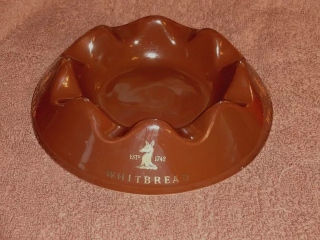 Vintage Dark Brown Whitbread Ashtray