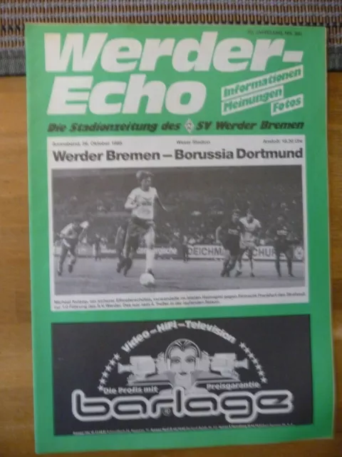 Stadionzeitung Werder Bremen - Borussia Dortmund, Werder-Echo, Heft 390 - 85/86