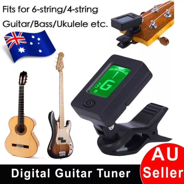 Digital Guitar Tuner Violin Ukelele Bass Tuner Multifunction LCD Electronic Clip