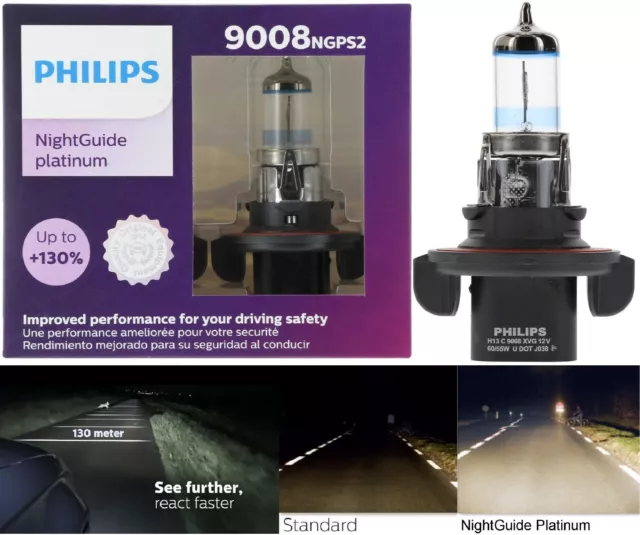 Philips Nacht Führung Platinum 9008 H13 60/55W Zwei Lampen Kopf Licht Beam Lampe