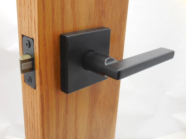 Kwikset Halifax Square Passage Lever Matte Black 720HFLSQT514 #84n