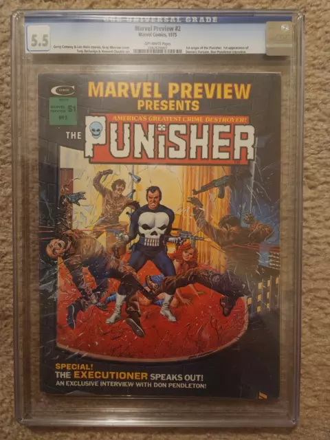 Marvel Preview 2 Origin of The PUNISHER CGC 5.5 1st Dominic Fortune