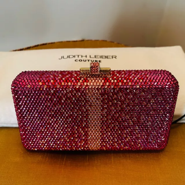 Judith Leiber Couture Large Airstream Crystal  Ombre Pink Clutch Bag