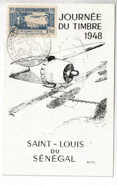 FDC carte 1er jour, journée du timbre 1948 Saint Louis du Sénégal