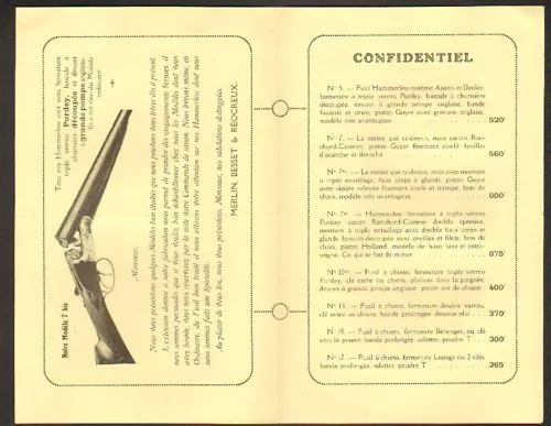 SAINT-ETIENNE (42) CATALOGUE D'ARMES "MERLIN" en 1921