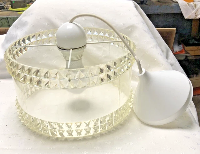 Suspension Lustre Lampe Luminaire En Plexi Diamants  Vintage