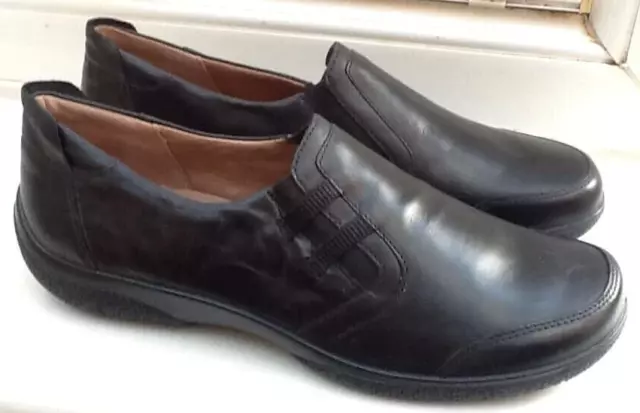 Ladies HOTTER CHORUS Black Leather Comfort Shoes - UK Size 7 : BRAND NEW RRP £65