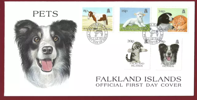 FDC 1993 Falkland Islands Pets First Day Cover + Enclosure