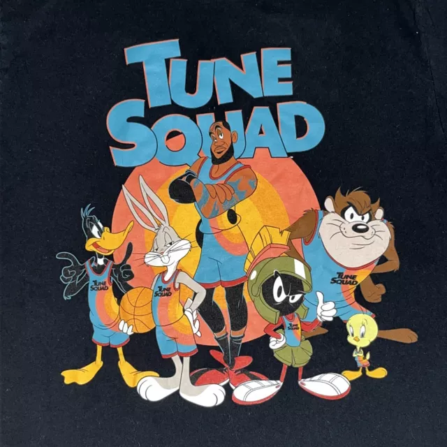 Space Jam A New Legacy T-Shirt Tune Squad Lebron Bugs Daffy Taz Black Size L