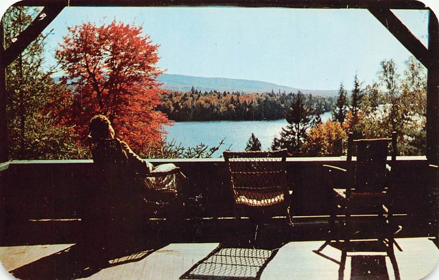 Hemlock Hall Blue Mountain Lake NY New York Resort Hotel Motel Vtg Postcard B44