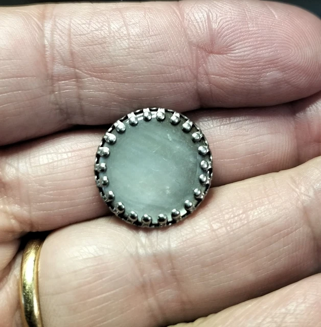 Ancien Bouton En Nacre Et Metal  23Mm
