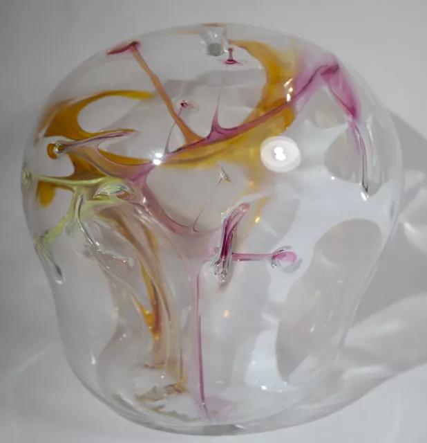 Peter Bramhall Hand-Blown Glass Sphere Circa 1986