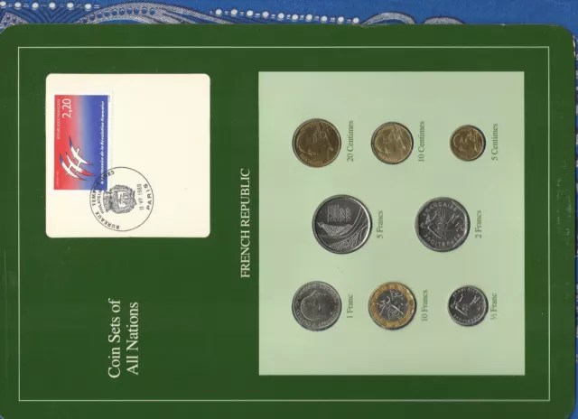 Coin Sets of All Nations France French 1986 -1989 UNC 2 Francs 1989 LOW 83000