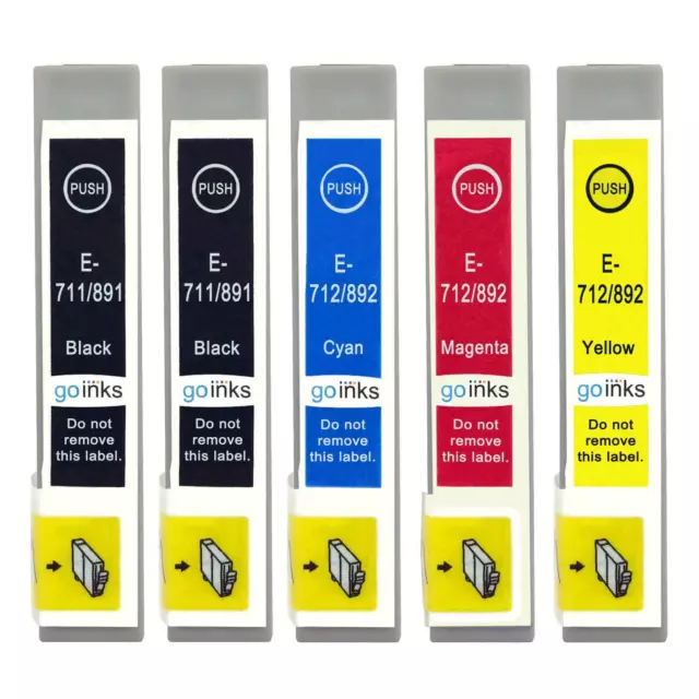 5 Cartucce d'inchiostro per Epson Stylus DX78 DX4050 DX5050 DX7400 DX7450