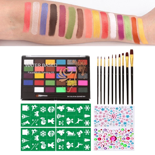 FACE BODY PAINT Colors for Special Effects Makeup Kids Green Stencils £