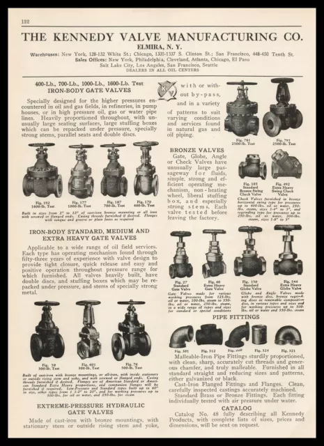 1931 Kennedy Valve Co. Elmira New York Iron Gate Valves & Pipe Fittings Print Ad