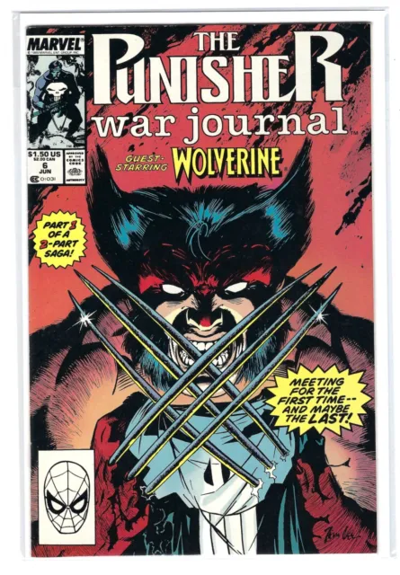 (1988) Marvel Punisher War Journal Lot #6 & 7 Wolverine Jim Lee - Vf/Nm