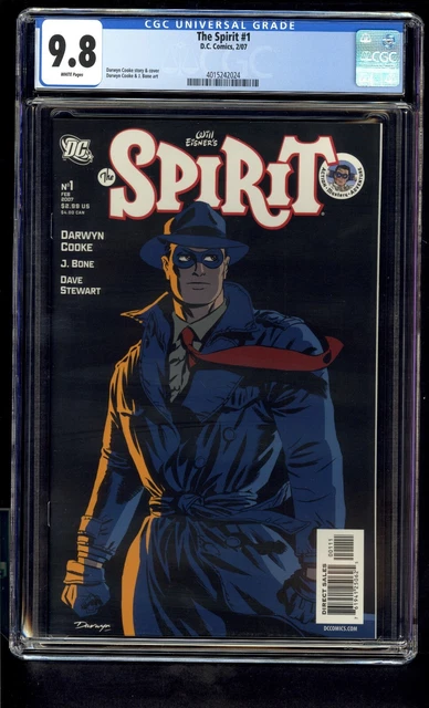 The Spirit 1 CGC 9.8 DC Comics 2007 Darwyn Cooke story Cover J Bone Art WP