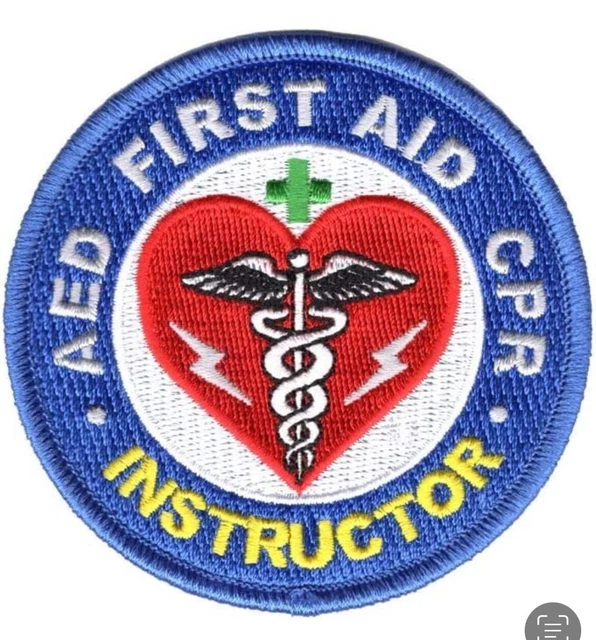 FIRST AID CPR & AED Instructor Patch (3 Inch) Iron-on Badge Medic ...