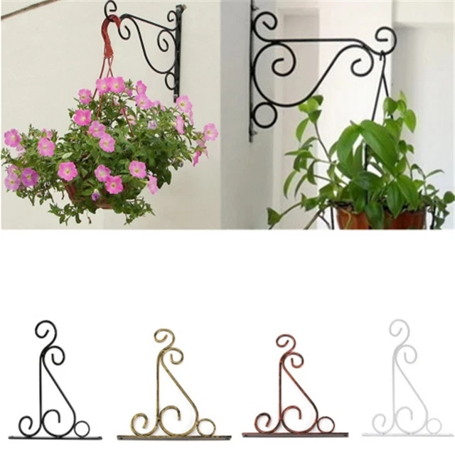 Iron Garden Wall Hanging Plant Stand Pot Flower Bracket Hook Shelf Holder YG
