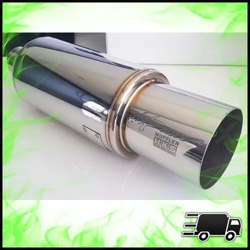 4” Bore Jap Style Stainless Steel Rear Back Box Sports Exhaust Silencer Can Tip