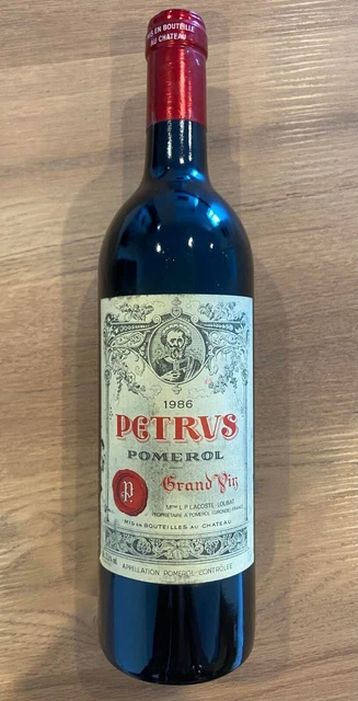 petrus pomerol rouge 1986 vin grand vin mise en bouteille au chateau appelation 