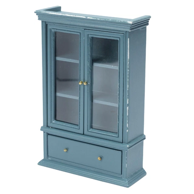 Modelo de madera caja de cristal modelo de armario miniatura mini estantería juguete cómoda