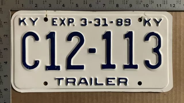 1989 Kentucky trailer license plate C12-113 industrial 13465