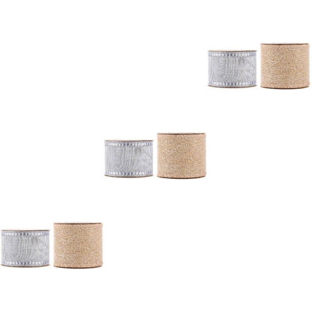 6 Rolls Christmas DIY Ribbon Gift Wrapper Party Decoration Ribbons Crafts Wired