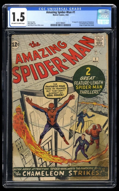 Amazing Spider-Man #1 CGC FA/GD 1.5 Fantastic Four Crossover! Marvel 1963