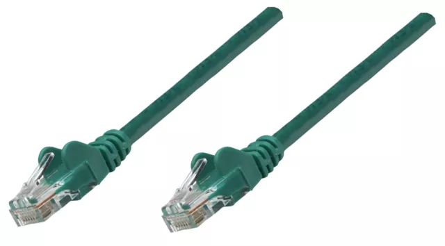 Intellinet Network Patch Cable, Cat5e, 0.25m, Green, CCA, U/UTP, PVC, RJ45, Gold