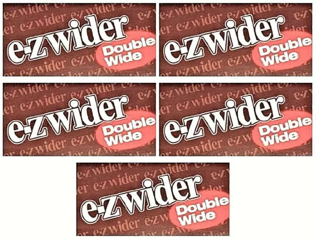 5x EZ Wider Rolling Papers Double Wide *GENUINE* 5 Packs *FREE USA Shipping*!