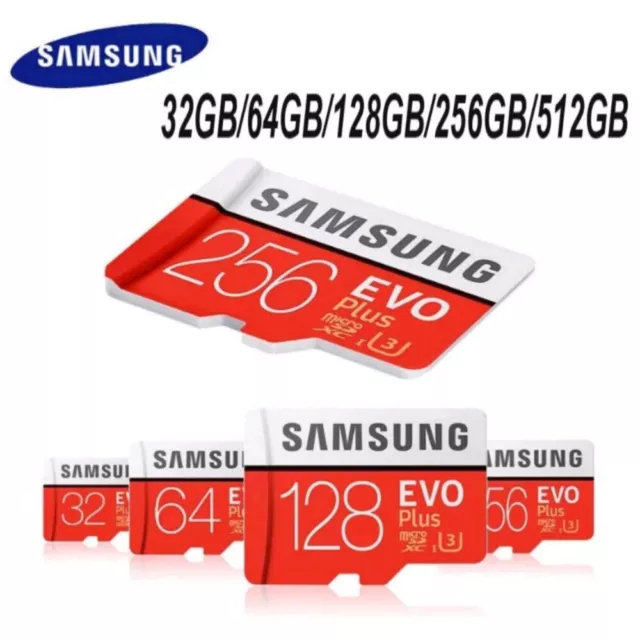 Carte Mémoire Micro SD SDHC SDXC Class 10 Samsung 32 64 128 256 512 Go EVO PLUS