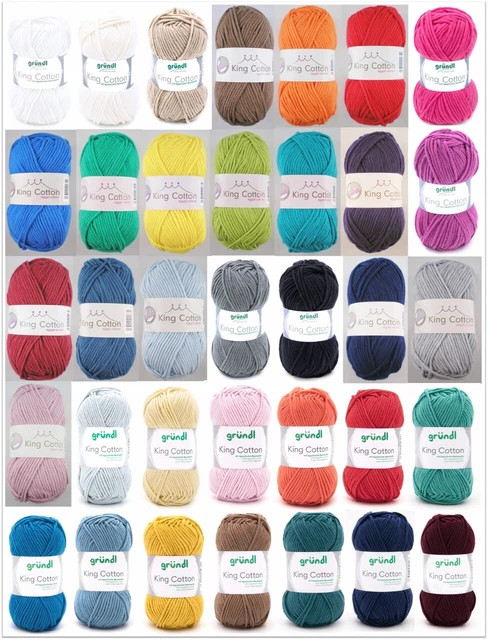 50g King Cotton Strick Wolle Häkelgarn zum Stricken Häkeln Basteln GP 49,80€/1kg