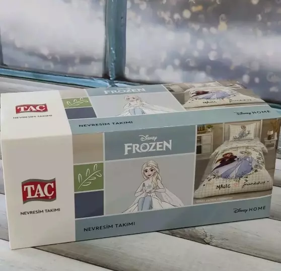 TAÇ Licensed 100% Cotton 3 Pcs Twin Duvet Cover Set Disney Frozen 2
