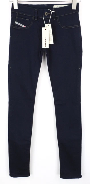 Jeans Diesel Livier 0881B Femme - Taille W25 Super Slim Basse - Bleu Foncé Neuf Avec étiquettes
