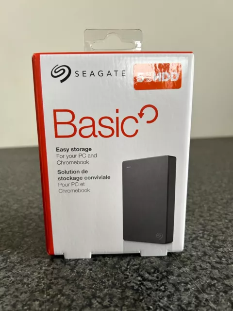 Seagate Basic 5TB USB 3.0 Black 2.5 Inch Portable External Hard Drive