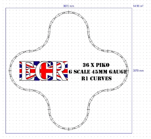 Circuit Courbes PIKO échelle G 45mm - Neuf Pour Train Miniature