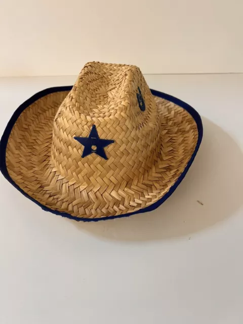 WESTERN STRAW Hat Cowboy/Cowgirl Sheriff Hat With Star And Horse Shoes ...